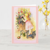 Viktorianische Kind-Note-Karte Karte (Gelbe Blume)