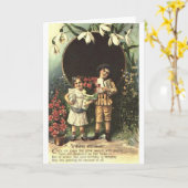 Viktorianische Kinder Geburtskarte Karte (Gelbe Blume)