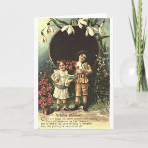 Viktorianische Kinder Geburtskarte Karte