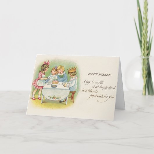 Viktorianische Kinder Geburtstagsparty Geburtstags Karte (Vorderseite)