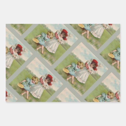 Viktorianische Kinder Geschenkpapier Set (Vorderseite 3)