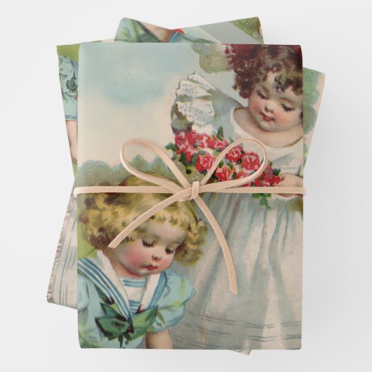 Viktorianische Kinder Geschenkpapier Set (Beispiel)