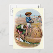 Viktorianische Kinder Gestern und Heute Postkarte (Vorne/Hinten)