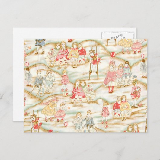 Viktorianische Kinder im Spiel Postkarte (Vorne/Hinten)