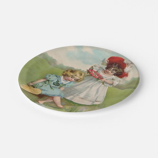 Viktorianische Kinder Pappteller (Schrägansicht)