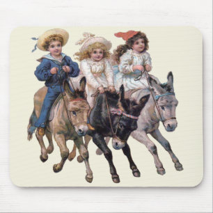 Viktorianische Kinder und Pferde Mousepad