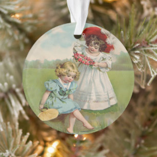 Viktorianische Kinder Vintage Sommer Mädchen Garte Ornament