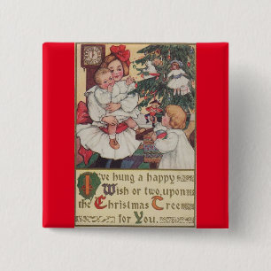 Viktorianische Kinder Vintage Weihnachtsknopf Button