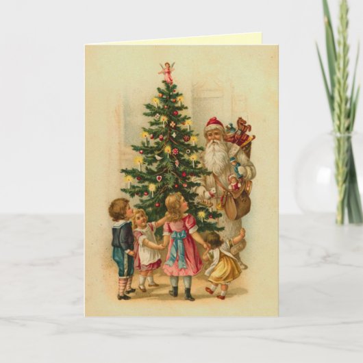 Viktorianische Kinder - Weihnachtsmorgen Feiertagskarte (Vorderseite)