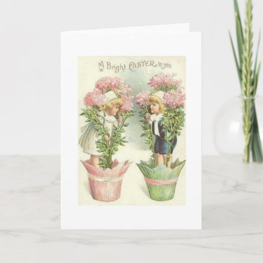 Viktorianische Kinderostern-Gruß-Karte Feiertagskarte (Vorderseite)
