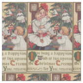 Viktorianische KinderVintages Weihnachtsgewebe Stoff (Nahaufnahme)