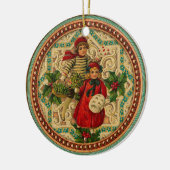 Viktorianische Kinderweihnachtsverzierung Keramikornament (Links)