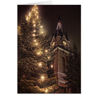 Viktorianische Kirchen-Weihnachtskarte