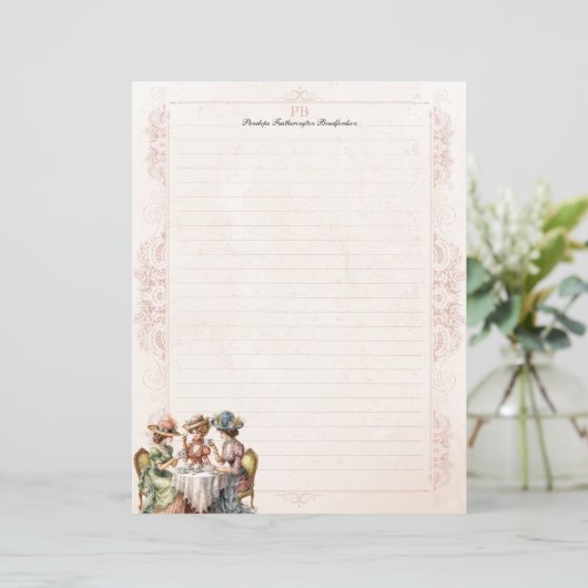 Viktorianische Klatschmädchen Monogram Lined Stati (Stehend Vorderseite)