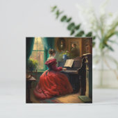 Viktorianische Klavierspielerin, Ölmalerin Karte (Stehend Vorderseite)