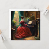 Viktorianische Klavierspielerin, Ölmalerin Karte (Vorderseite/Rückseite Beispiel)