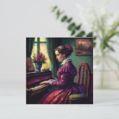 Viktorianische Klavierspielerin, Ölmalerin Karte (Stehend Vorderseite)