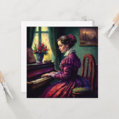 Viktorianische Klavierspielerin, Ölmalerin Karte (Vorderseite/Rückseite Beispiel)