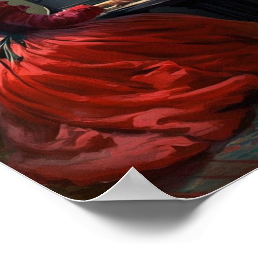 Viktorianische Klavierspielerin, Ölmalerin Poster (Ecke)