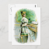 Viktorianische Klavierspielerin Postkarte (Vorne/Hinten)