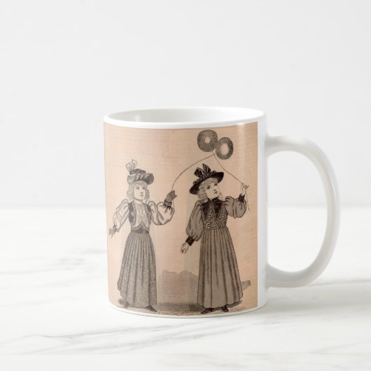 Viktorianische kleine Mädchen mit Ballons Kaffeetasse (Rechts)