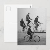 Viktorianische komische Stuntmen Fahrrad fahren Postkarte (Vorne/Hinten)