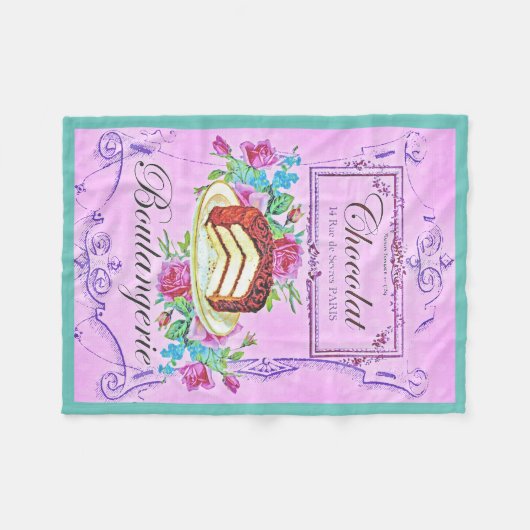 Viktorianische Konditorei mit Schokolade lila aqua Fleecedecke (Vorderseite (Horizontal))