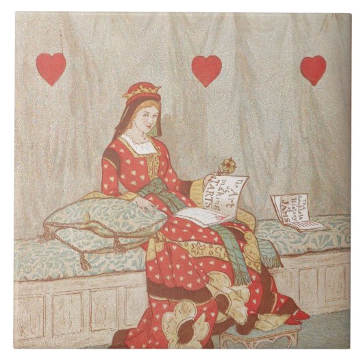Viktorianische Königin von Herzen1900's Valentine Fliese (Vorderseite)