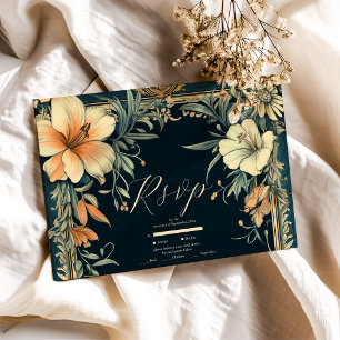 Viktorianische königliche Eleganz Hochzeit RSVP Karte