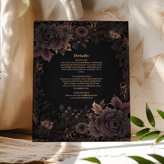 Viktorianische Königliche Gotische Hochzeit Begleitkarte