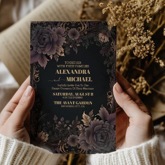 Viktorianische Königliche Gotische Hochzeit Einladung