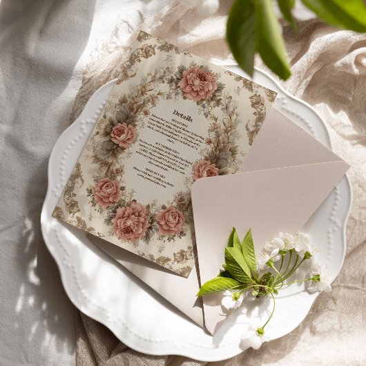 Viktorianische Königliche Hochzeit Begleitkarte