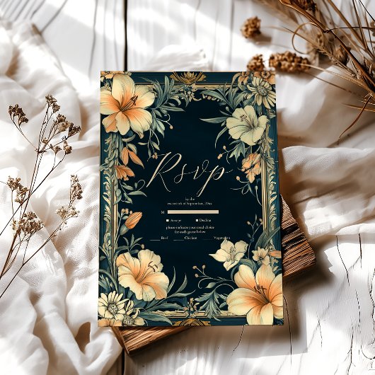 Viktorianische Königliche Hochzeit RSVP Karte