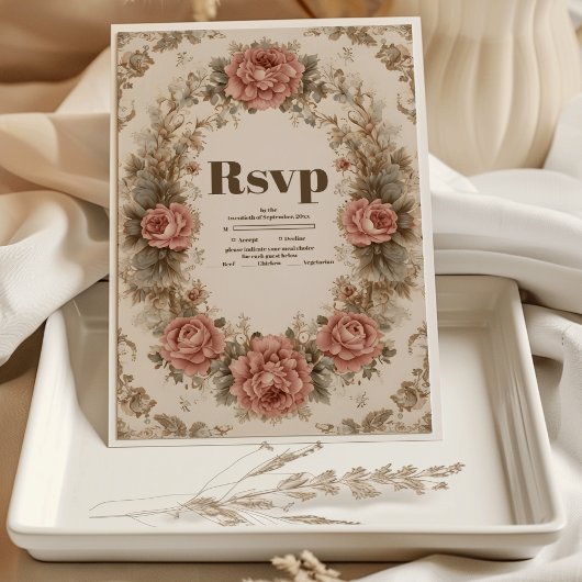 Viktorianische Königliche Hochzeit RSVP Karte