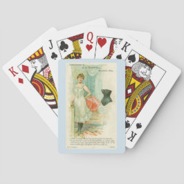 Viktorianische Korsetthandelskarte auf Spielkarten