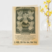 Viktorianische Korsetwerbung Karte (Gelbe Blume)