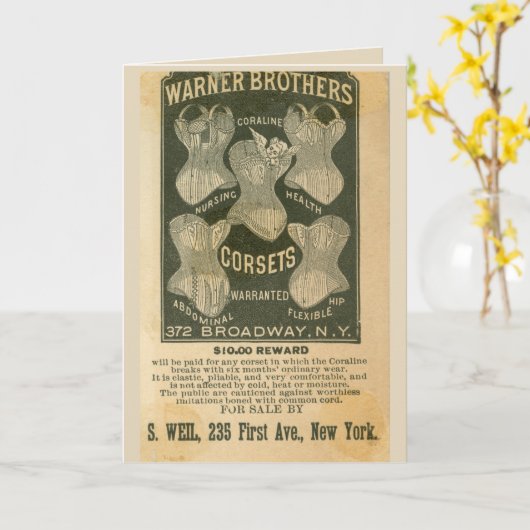 Viktorianische Korsetwerbung Karte (Gelbe Blume)