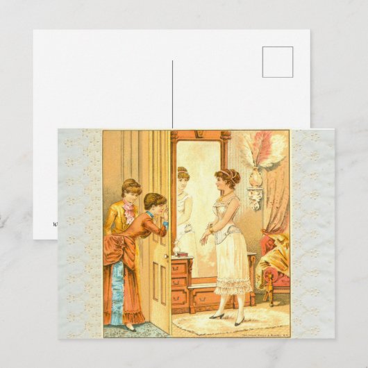 Viktorianische Korsetwerbung Postkarte (Vorne/Hinten)
