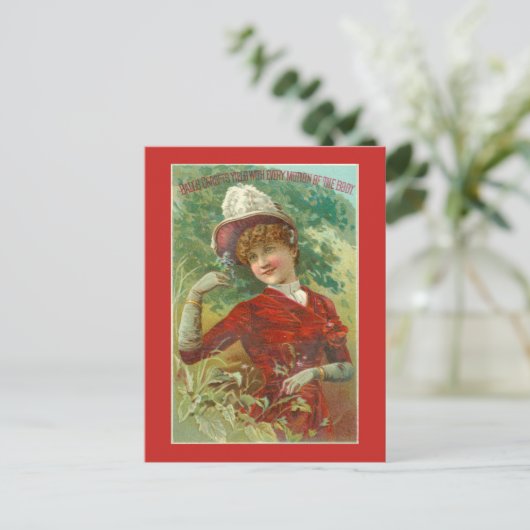 Viktorianische Korsetwerbung Postkarte (Stehend Vorderseite)