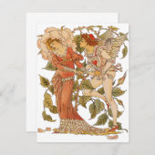 Viktorianische Kunst, Rose von Walter Crane Einlad Einladung (Vorne/Hinten)