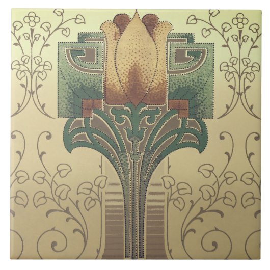 Viktorianische Künste und Handwerks-Blume Fliese (Vorderseite)