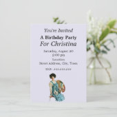 Viktorianische Künstlerin Lady Painter Palette Geb Einladung (Stehend Vorderseite)