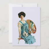 Viktorianische Künstlerin Lady Painter Palette Geb Einladung (Rückseite)