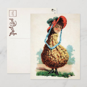 Viktorianische Kürbismädchen-Postkarte Postkarte