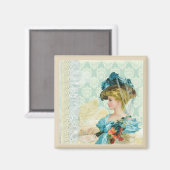 Viktorianische Lady Art Collage Magnet (Vorderseite/Rückseite)