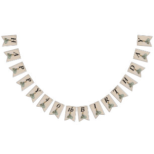 Viktorianische Lady auf Bicycle Bulldog Geburtstag Wimpelkette