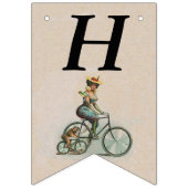 Viktorianische Lady auf Bicycle Bulldog Geburtstag Wimpelkette (Erste Fahne)