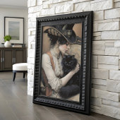 Viktorianische Lady Black Cat Decoupage Seidenpapier