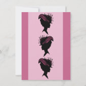 Viktorianische Lady Black Silhouette Extravagant H Einladung (Rückseite)
