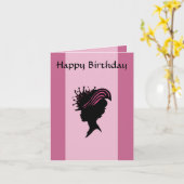 Viktorianische Lady Black Silhouette Extravagant H Karte (Gelbe Blume)